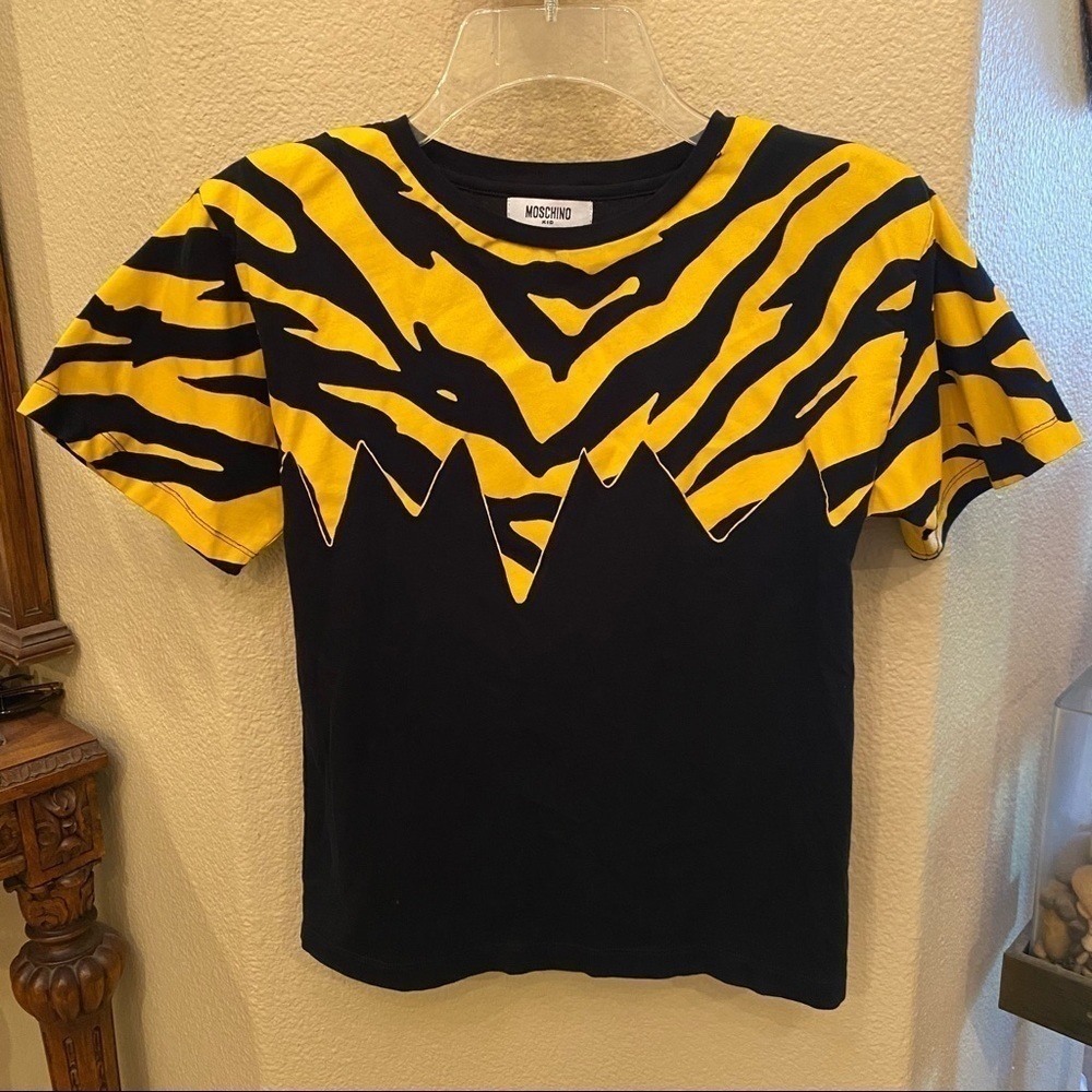 MOSCHINO Kids Yellow & Black Tiger T-Shirt Size 8Y